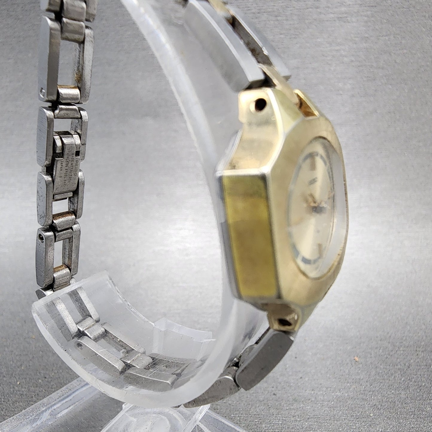 Seiko Watch Women 23mm Champagne Dial Two Tone Oval Vintage 117659 Manual Runs4
