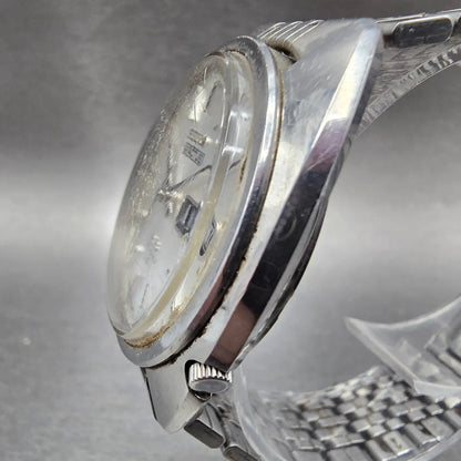 Seiko 5 Actus SS Watch Men 36mm Silver Dial Steel Daydate 6106-7003 Automatic2