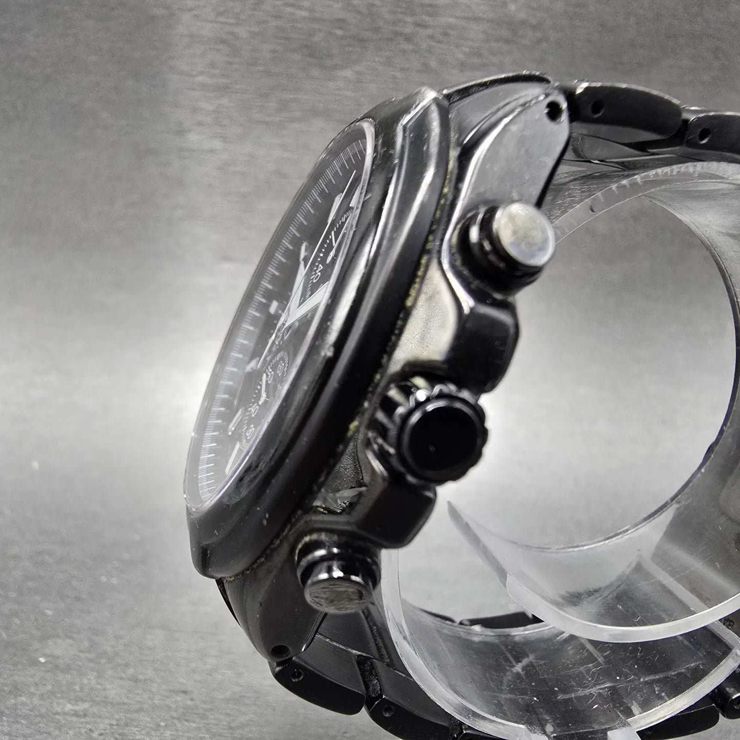 Citizen Eco-Drive Chronograph Watch Men 43mm Black Dial Titanium Date CA0265-59E2