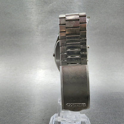 Seiko Analog Digital Watch Men 30mm Gray Dial Steel Rectangle H601-5060 New Batt