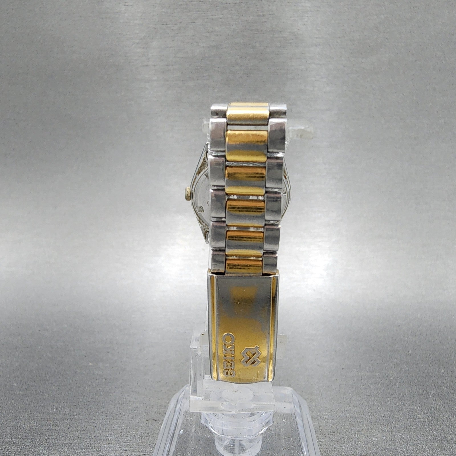 Seiko SQ Watch Women 24mm Gold Dial Two Tone Daydate Round 3E230A60 New Battery8