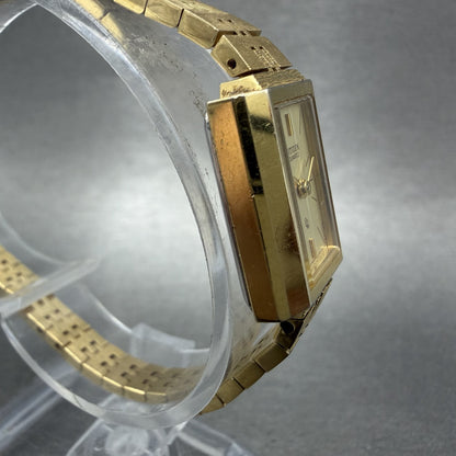 Citizen CQ Watch Women 17mm Champagne Dial Gold Tone Rectangle 3220 New Battery3