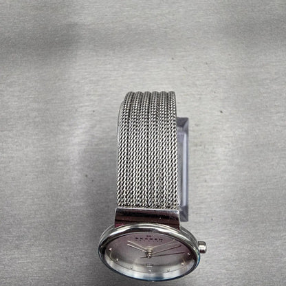 Skagen Watch Women 26mm Silver Dial Silver Tone Date Round  355SSS1 New Battery4