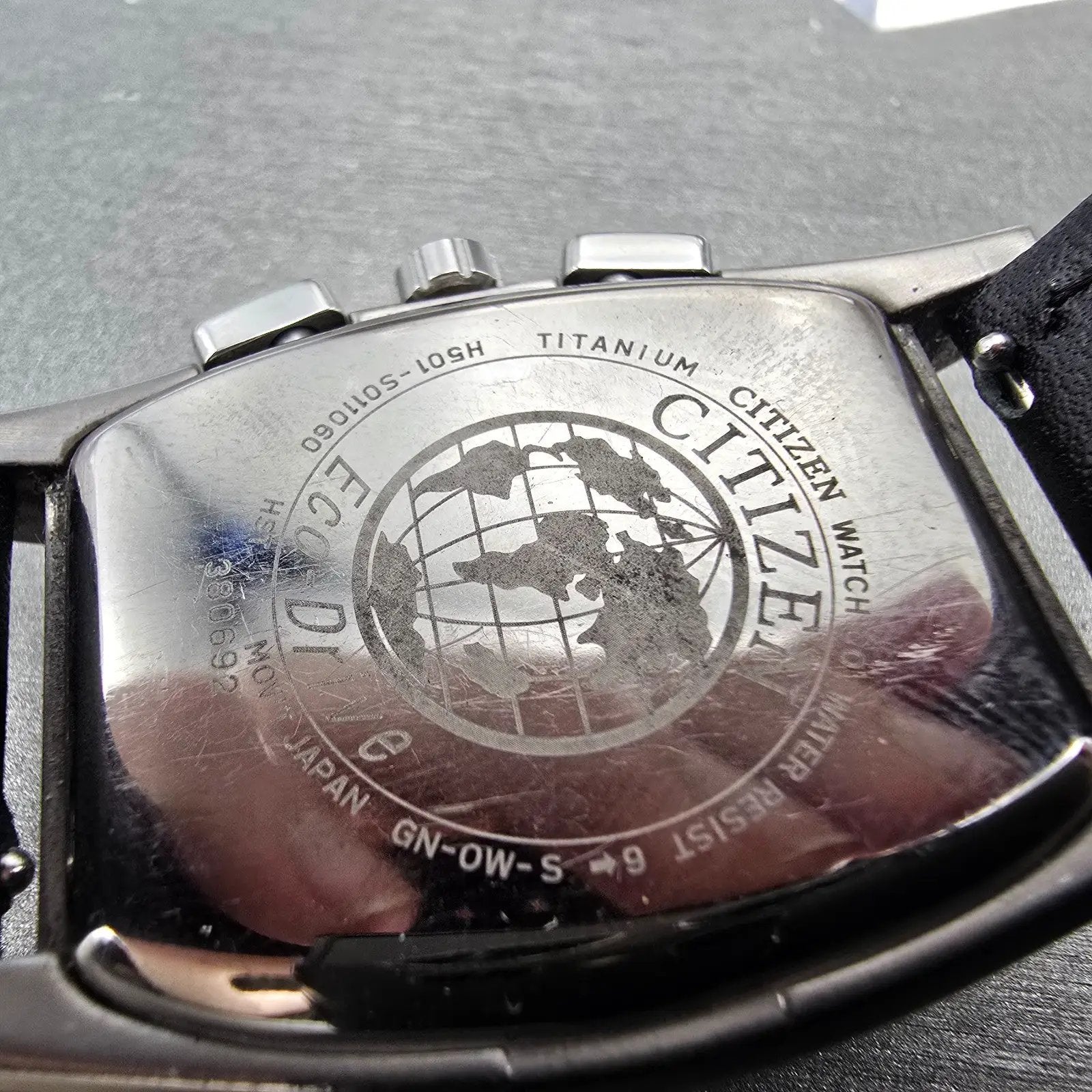 Citizen Eco-Drive Chronograph Watch Men 32mm Black Dial Titanium Date Runs9