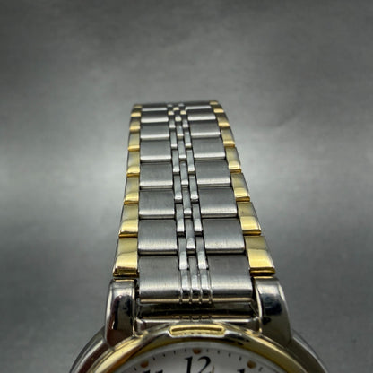 Audi Quattro Watch Unisex 32mm White Dial Two Tone Round New Battery Vintage4