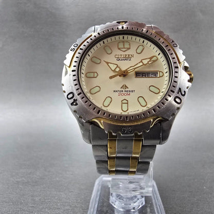 Citizen Promaster Dive Watch Men 40mm Cream Dial Two Tone Daydate READ!!! NewBat5