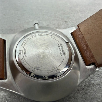 Skagen Grenen Watch Men 37mm Blue Dial Silver Tone Round SKW6852 New battery9