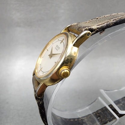 Seiko Watch Women 20mm White Dial Gold Tone Round 2Y000A10 New Battery3