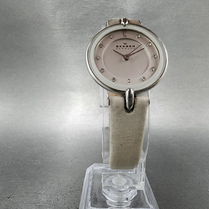 Skagen Watch Women 25mm White Dial Silver Tone Round SKW2012 New Battery5