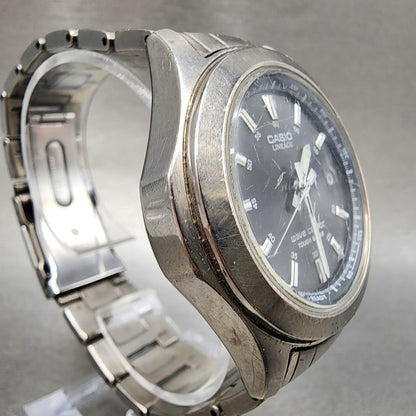 Casio Lineage Watch men 42mm Black Dial Titanium Date Round LIW100TDJ Runs3