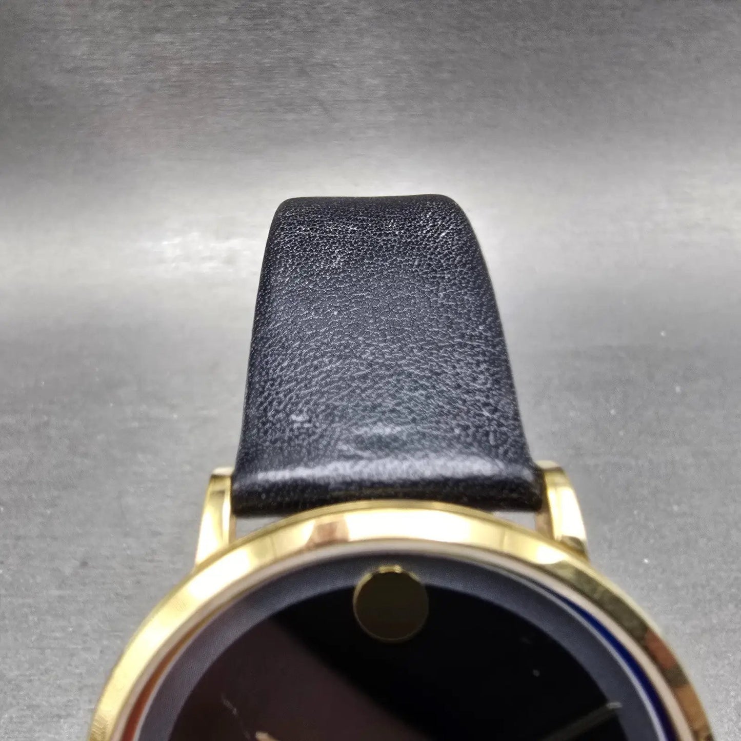 Movado Modern 47 Watch Men 40mm Black Dial Gold Tone Round 0607503 New Battery4