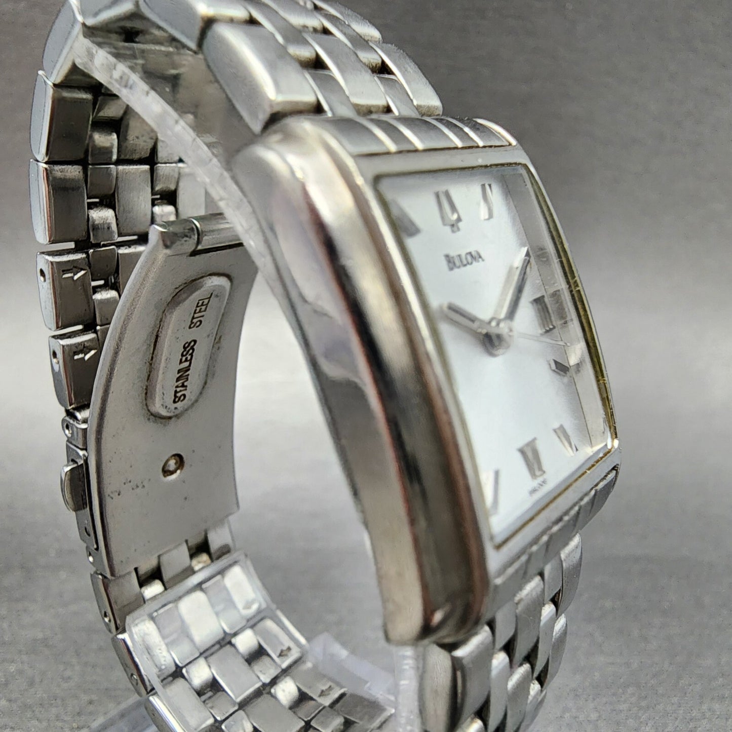 Bulova Tank Watch Women 22mm Silver Dial Steel Rectangle 96L006 New Battery3