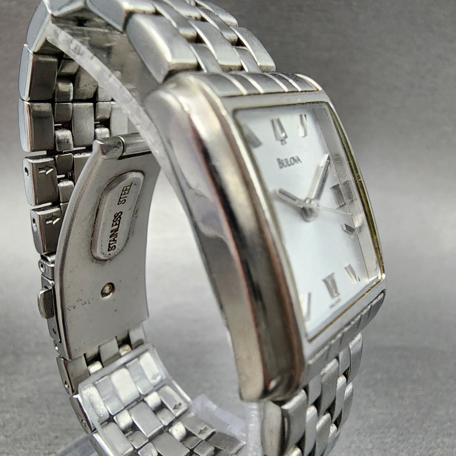 Bulova Tank Watch Women 22mm Silver Dial Steel Rectangle 96L006 New Battery3