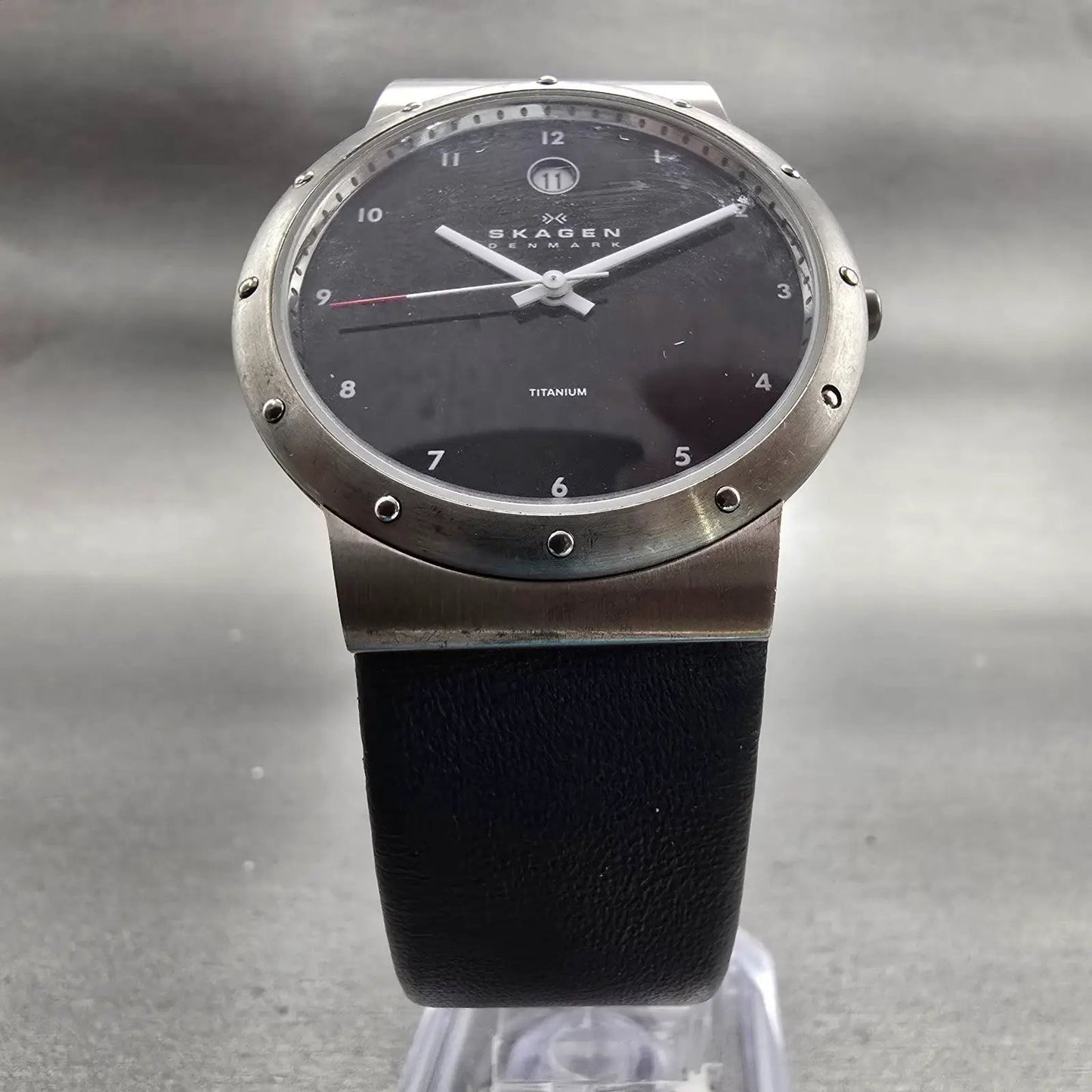 Skagen Slimline Watch Men 35mm Black Dial Titanium 530LTLB New Battery5