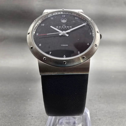 Skagen Slimline Watch Men 35mm Black Dial Titanium 530LTLB New Battery5