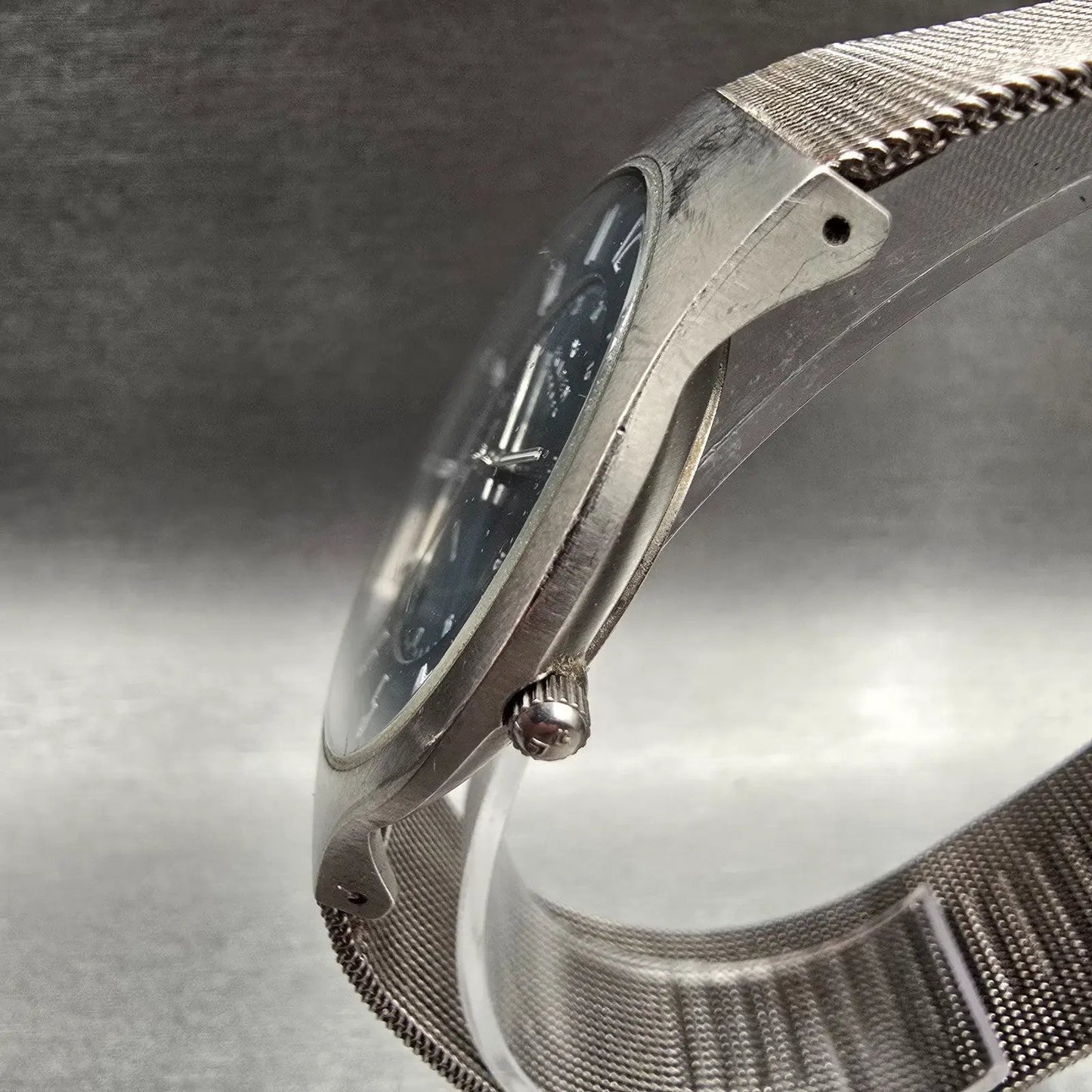 Skagen Watch Men 37mm Blue Dial Titanium Date Round 233XLTTN Mesh Band New Batt2