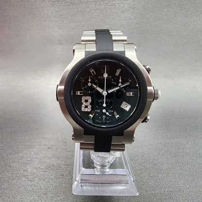 Renato Beauty Chronograph Watch Women 37mm Green Dial Steel Rubber New Battery1