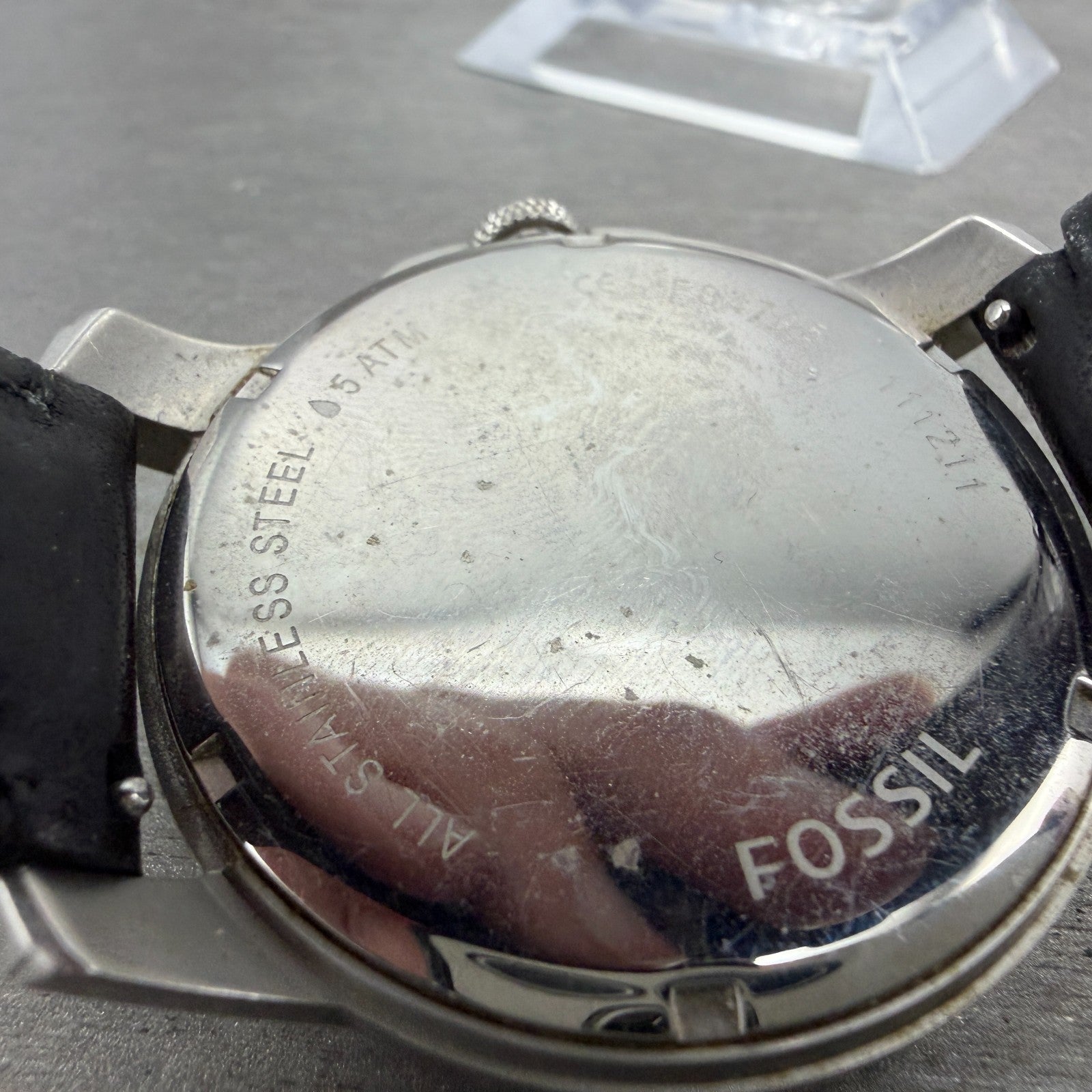 Fossil Grant Watch Men 44mm Black Dial Steel Date Round FS4745 New Battery9