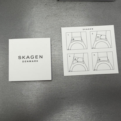 Skagen Aaren Watch Men 40mm Blue Dial Steel Round SKW1149 New Battery14