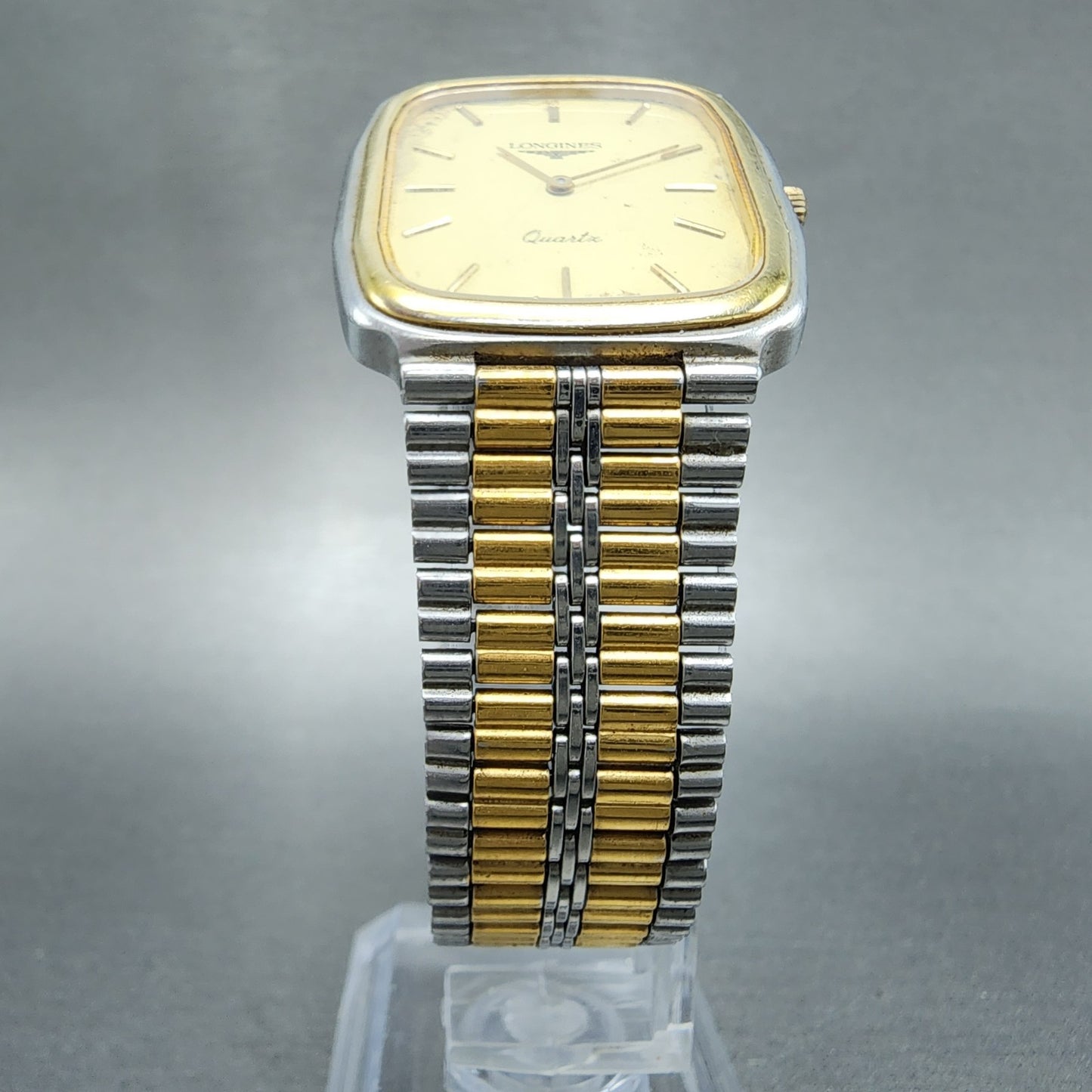 Longines Watch Men 28mm Champagne Dial Two Tone Rectangle Cal L962.2New Battery5