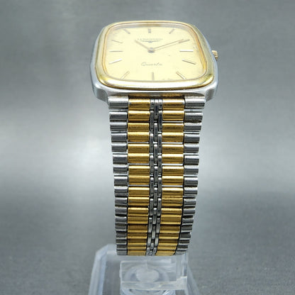 Longines Watch Men 28mm Champagne Dial Two Tone Rectangle Cal L962.2New Battery5