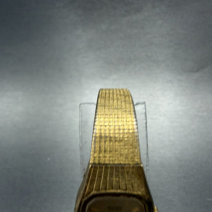 Seiko Watch Women 16mm Champagne Dial Gold Tone Rectangle 2C20-5560 New Battery4