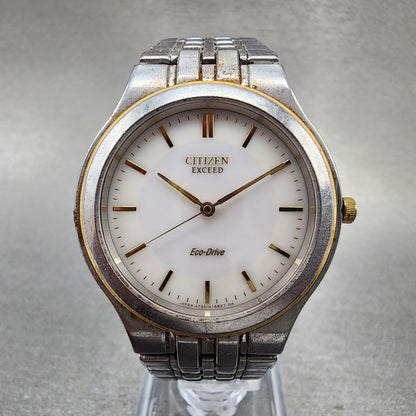 Citizen Exceed EcoDrive Watch Men 35mm White Dial Two Tone A730H09467 PARTS0
