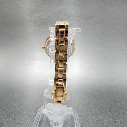 Citizen EcoDrive Silhouette Crystal Watch Women 25mm MOP Dial Rose Gold Tone BA7