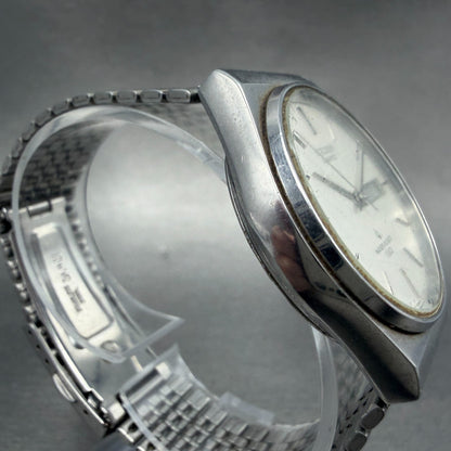 Citizen CQ Watch Men 34mm Silver Dial Silver Tone Daydate 4-211162 New Battery3