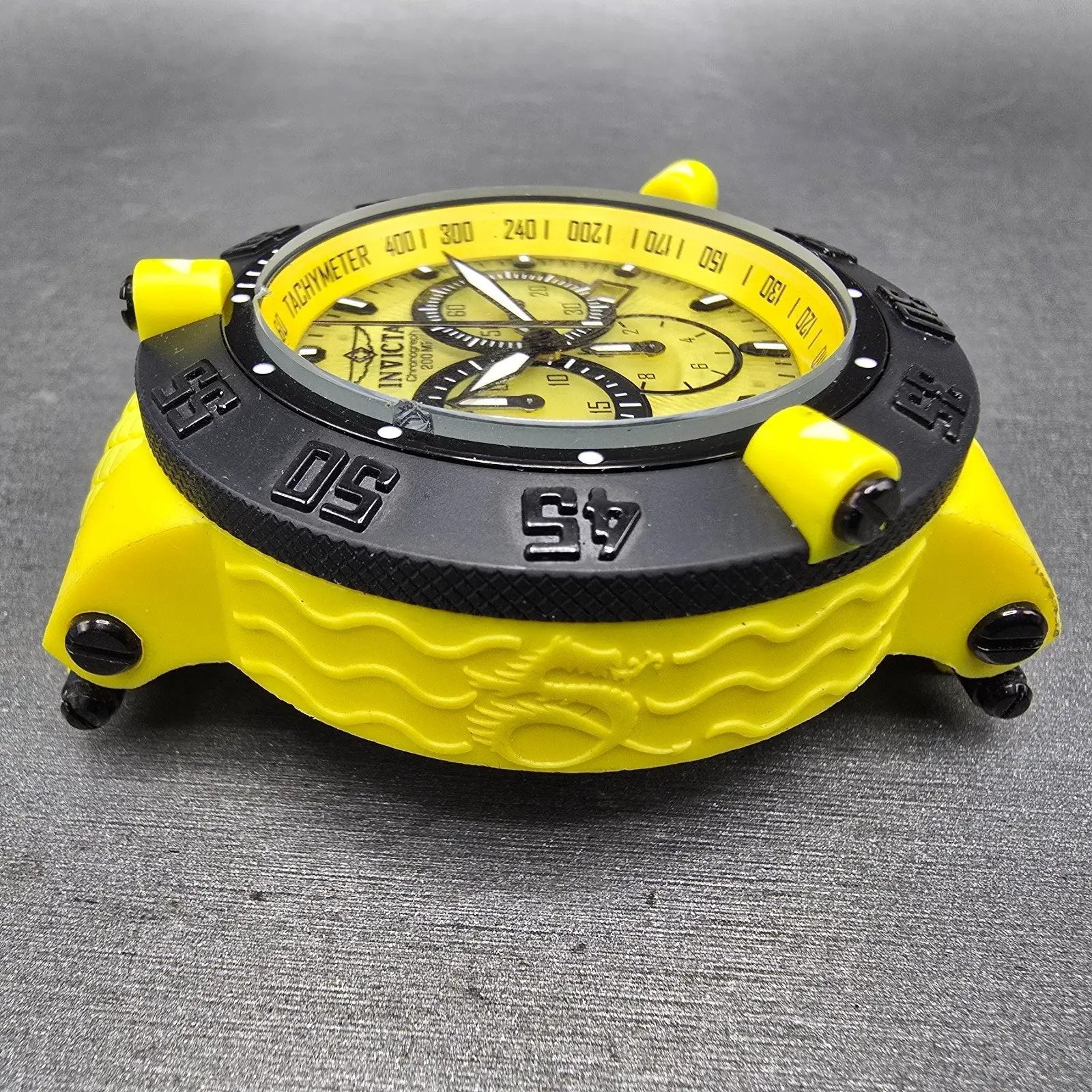 Invicta Sub Aqua Noma Chronograph Watch Men 50mm Yellow Dial Yellow Tone New Bat4