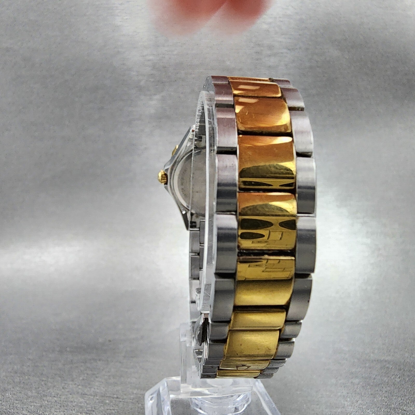 Bulova Crystal Watch Women 28mm MOP Dial Two Tone Round 98R236 New Battery7