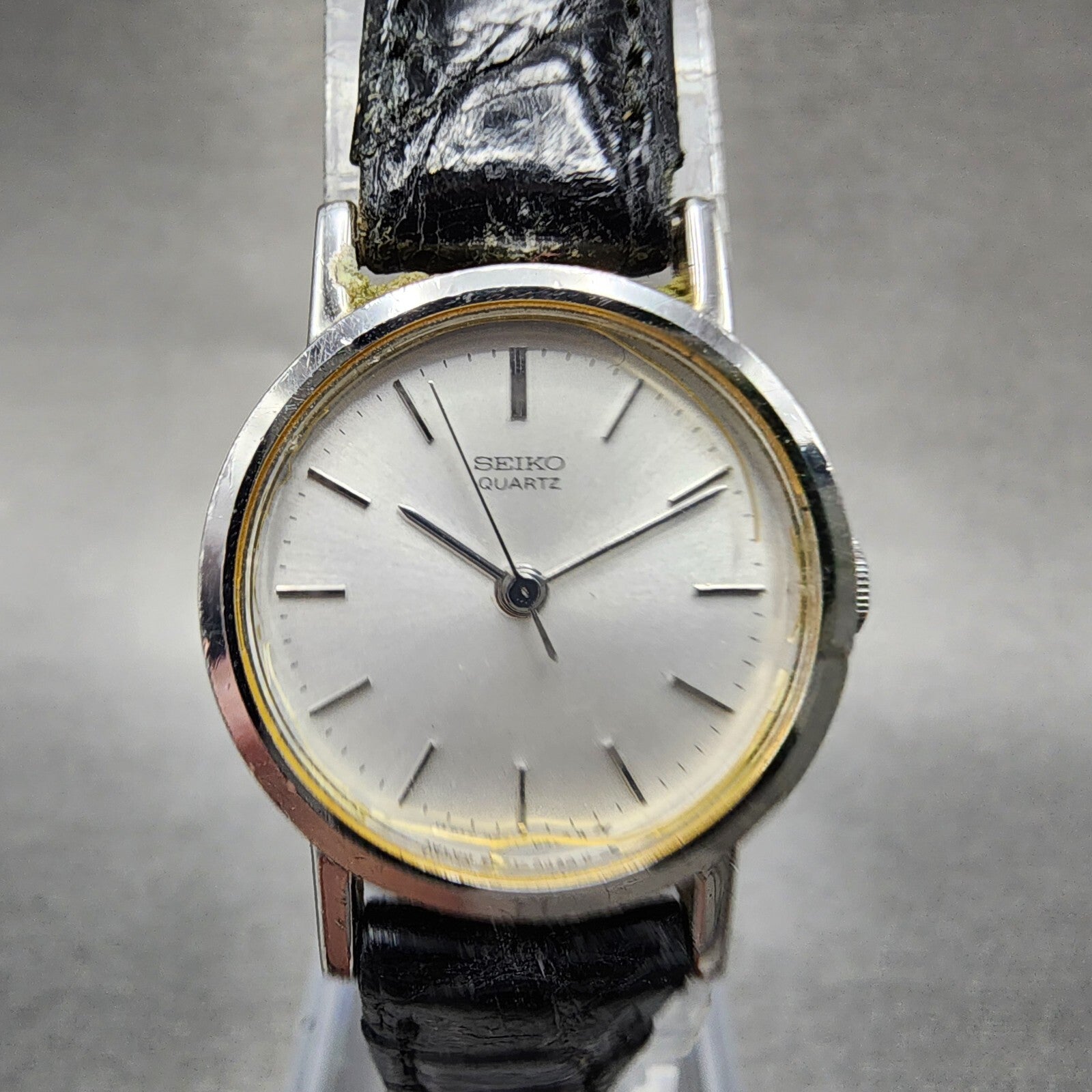 Seiko Watch Women 21mm Silver Dial Silver Tone Round 2C210130 New Battery0