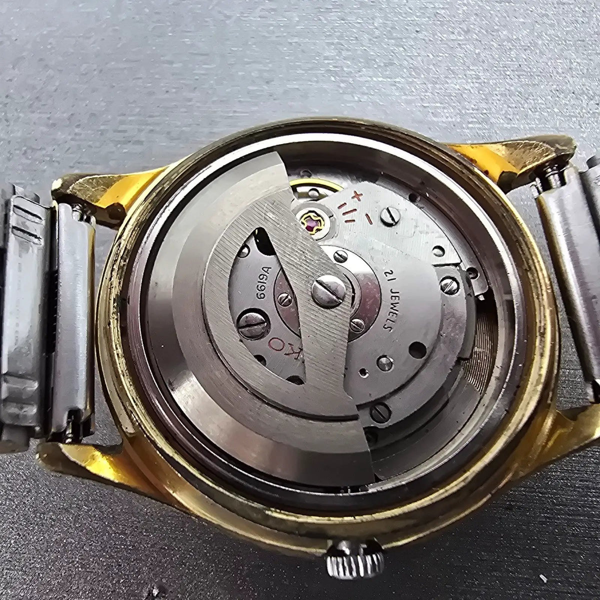 Seiko Automatic Watch Men 37mm Silver Dial Gold Tone Daydate 6619-9990 READ!!!!!11