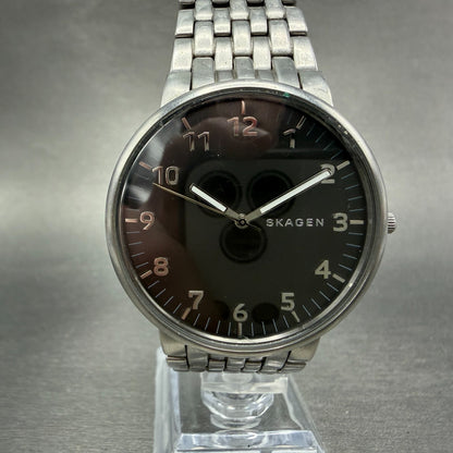 Skagen Ancher Watch Men 40mm Gray Dial Silver Tone Round SKW6247 New Battery0