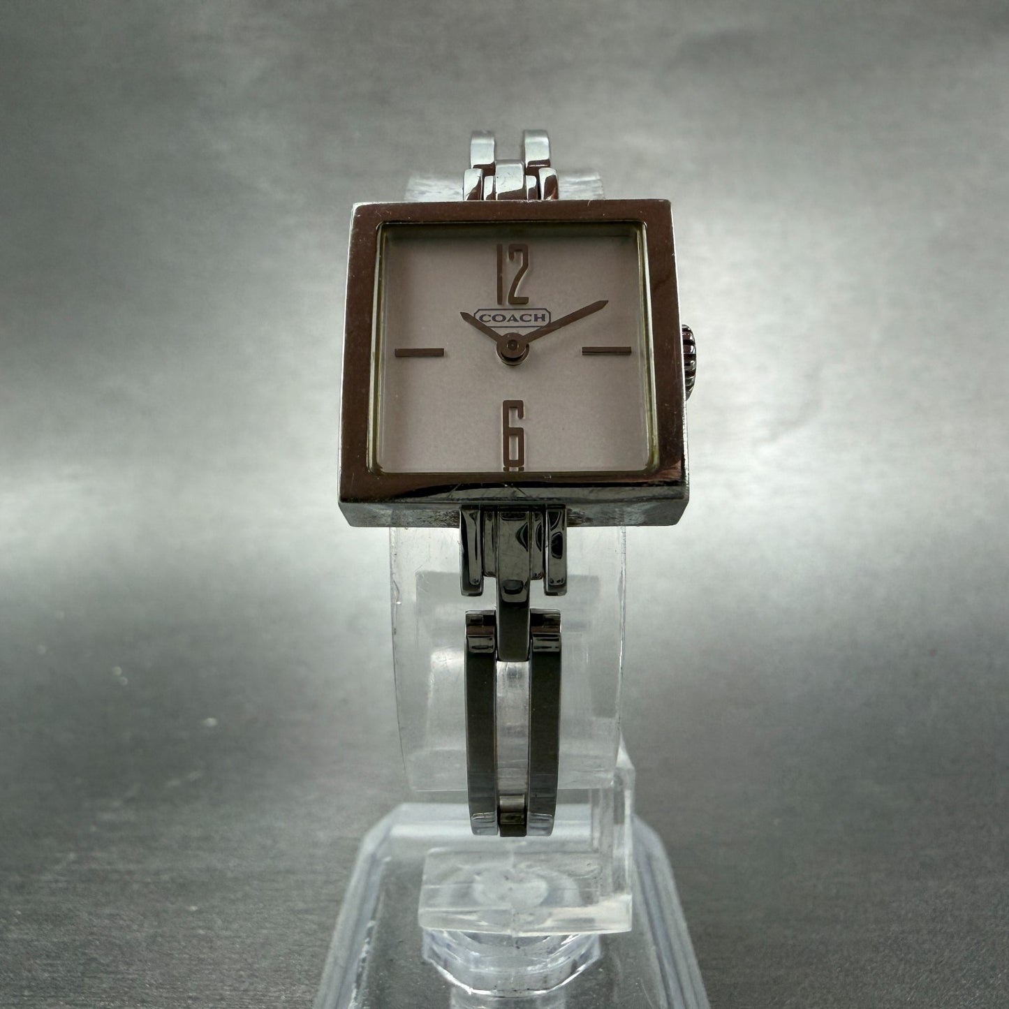 Coach Watch Women 20mm Silver Dial Steel Square Bracelet New Battery5