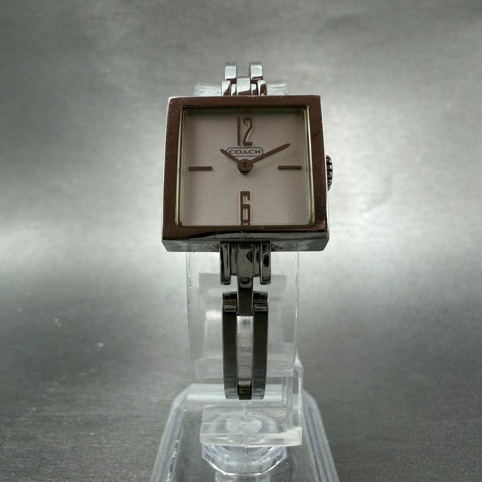 Coach Watch Women 20mm Silver Dial Steel Square Bracelet New Battery5