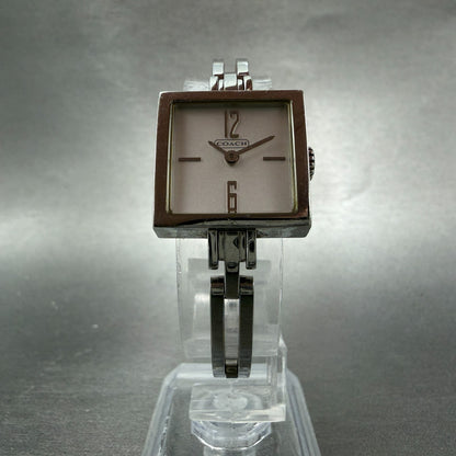 Coach Watch Women 20mm Silver Dial Steel Square Bracelet New Battery5