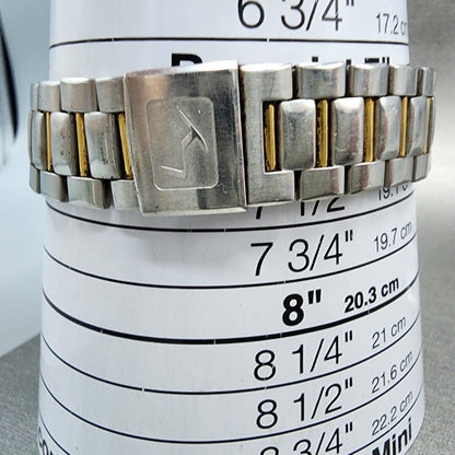 Seiko Landy Watch Men 34mm White Dial Two Tone 5p31-6b00 New Battery