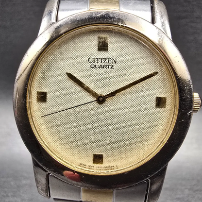 Citizen Watch Men 35mm Champagne Dial Silver Tone Round 1032-S77147 New Battery1