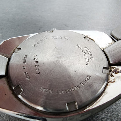 Seiko Perpetual Calendar Watch Men 39mm White Dial Silver Tone 8f320010 PARTS10