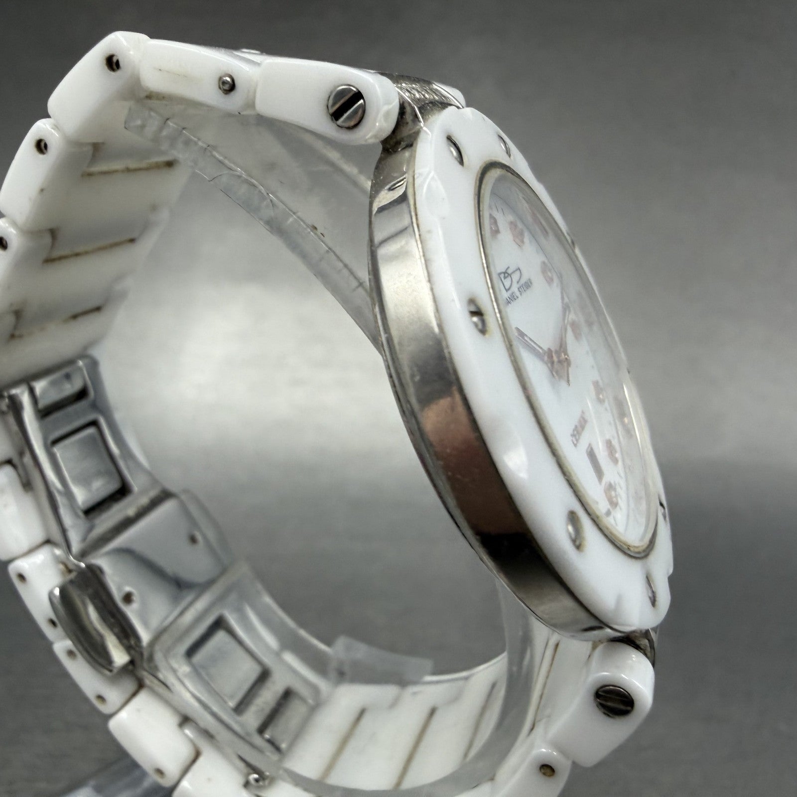 Daniel Steiger Watch Women 35mm White Dial Steel Ceramic Date 8092L New Battery3