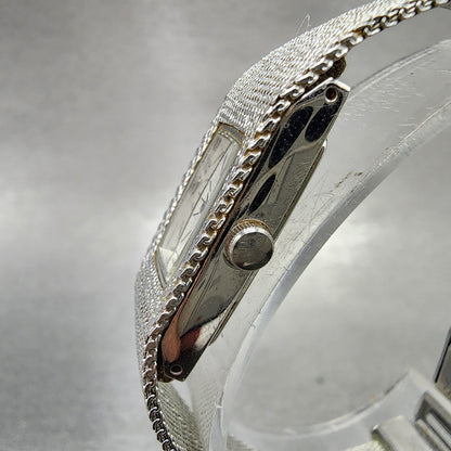 Seiko Tank Watch Women 12mm Silver Dial Silver Tone 13205039 New Battery2