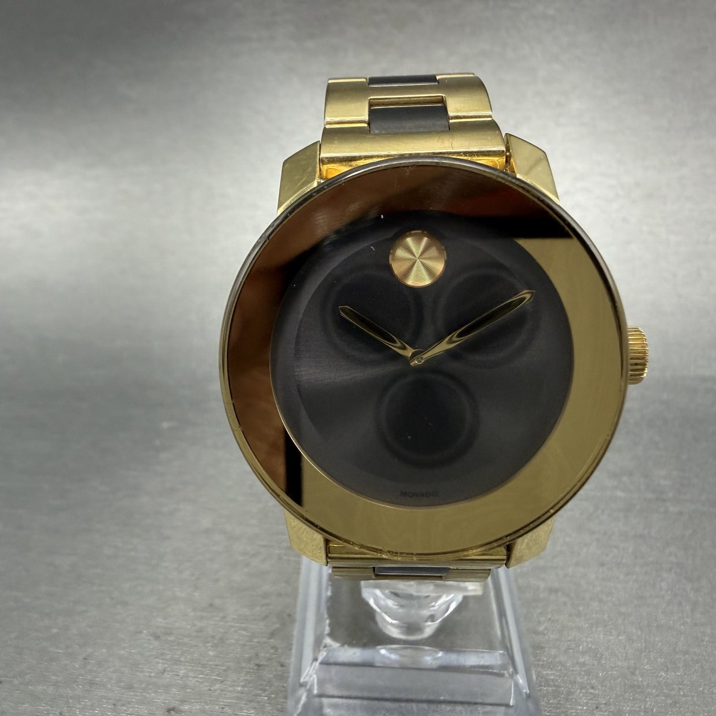 Movado Bold Watch Women 36mm Black Dial Two Tone Round 3600338 New Battery0