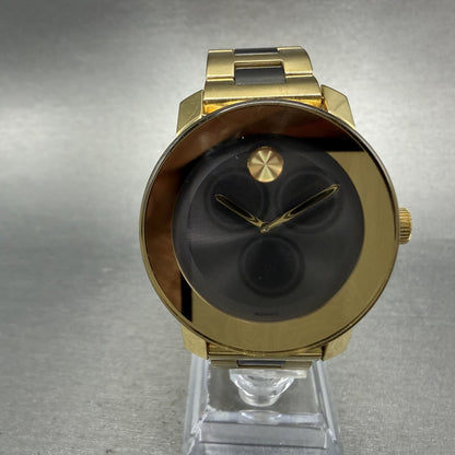 Movado Bold Watch Women 36mm Black Dial Two Tone Round 3600338 New Battery0