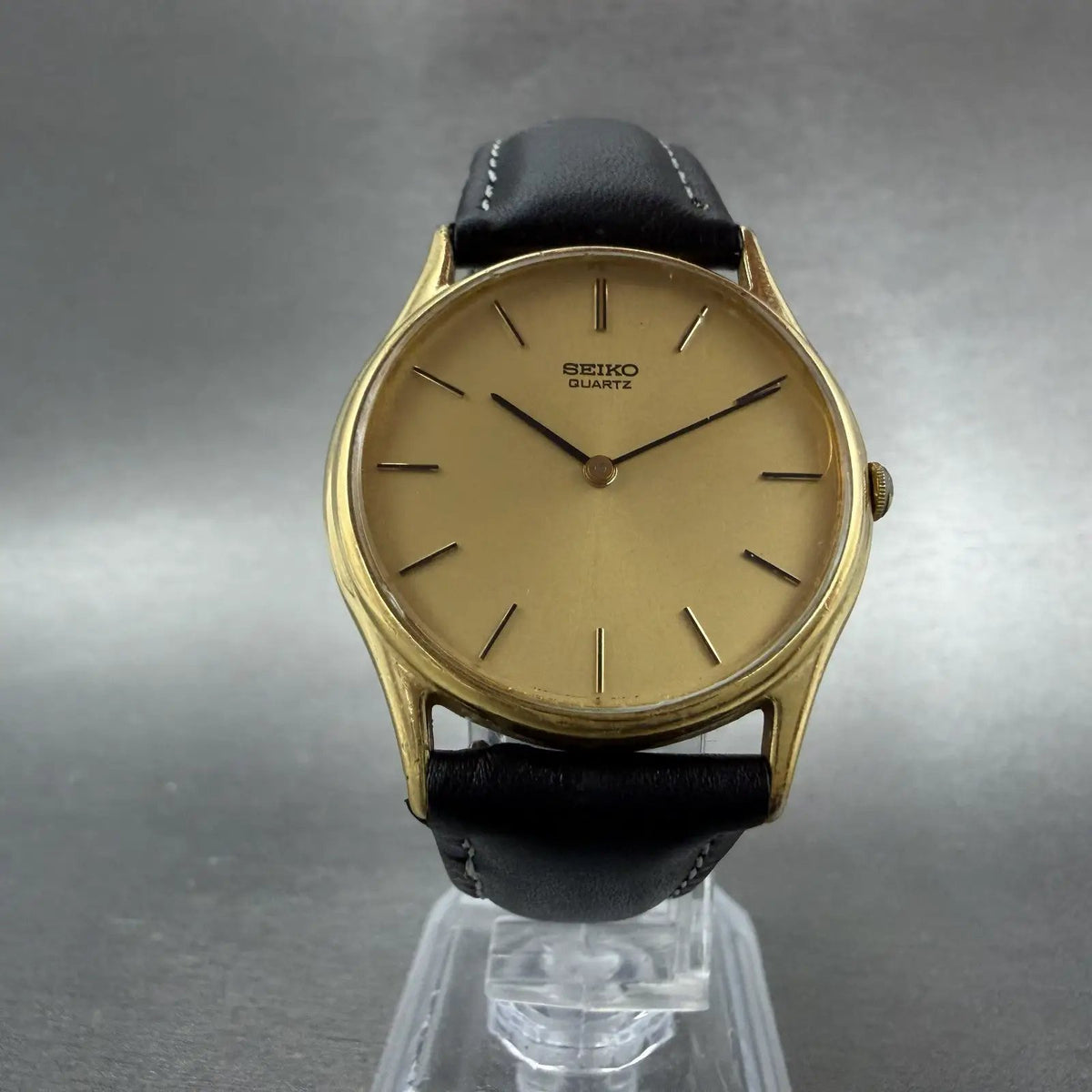 Seiko Watch Men 32mm Champagne Dial Gold Tone Round  8620-0019 New Battery VTG5