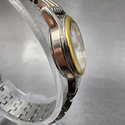 Seiko Watch Women 19mm White Dial Two Tone Round 1n010gd0 New Battery3
