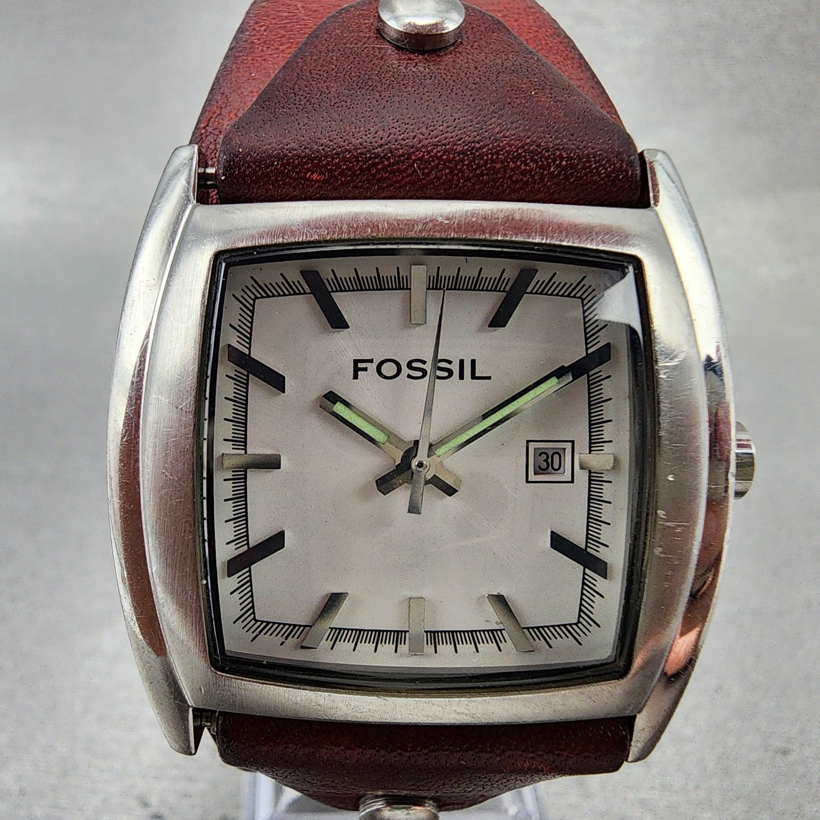 Fossil Watch Women 33mm White Dial Silver Tone Rectangle JR8133 New Battery1