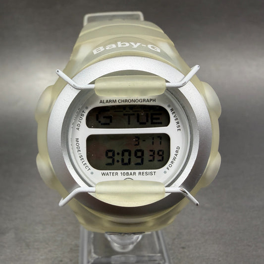 Casio Baby-G Watch Women 41mm Digital Clear Alarm Chrono BG-380 New Batt0