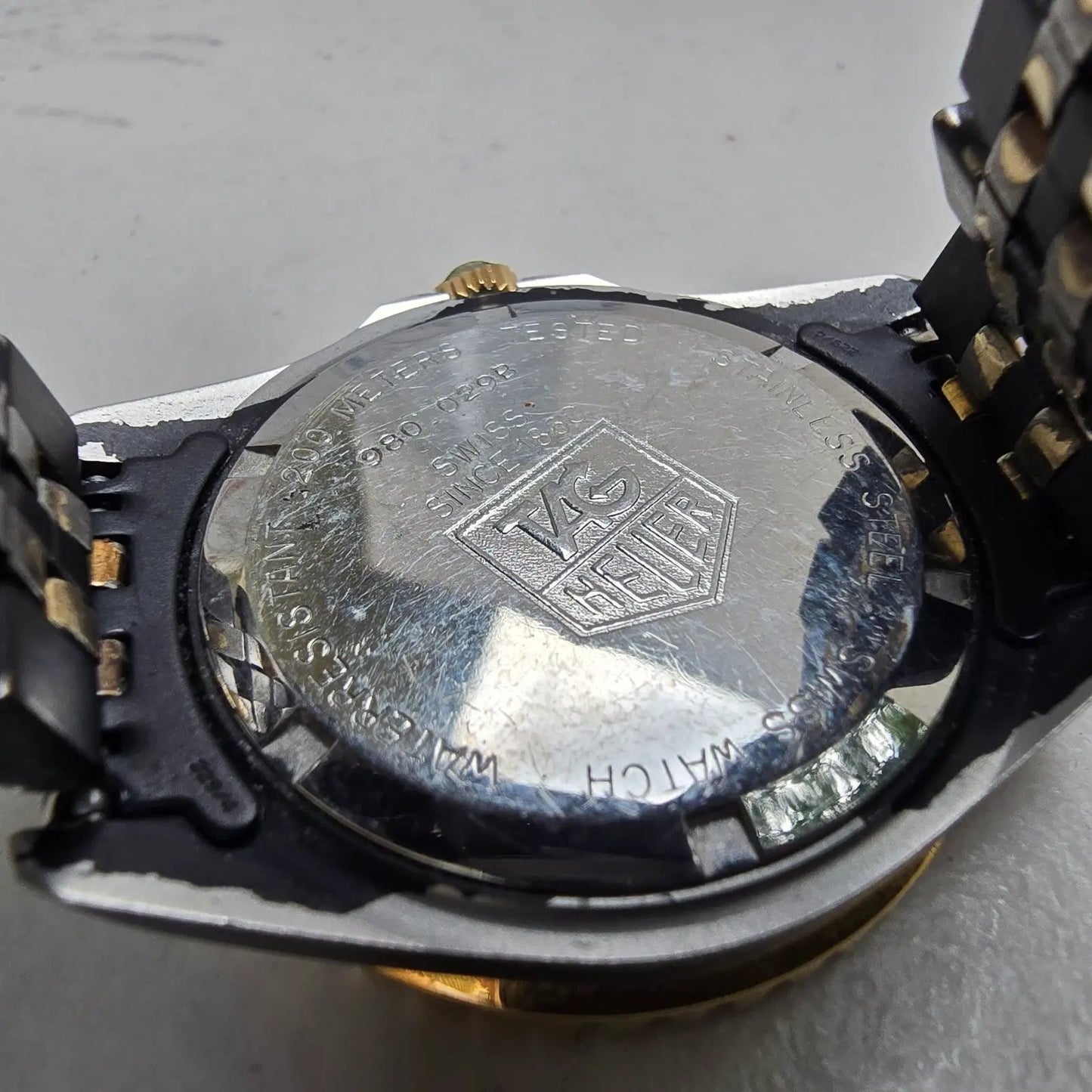 Tag Heuer Professional 1000 Watch Men 37mm Black Dial Two Tone Date New Battery9