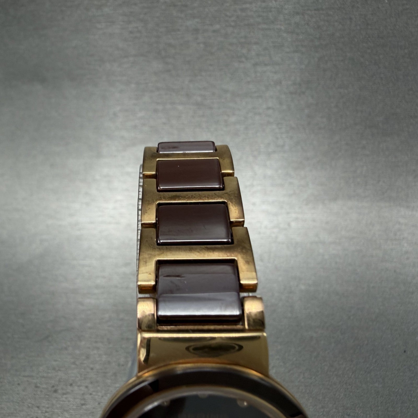 Bering Ceramic Watch Women 25mm Brown MOP Dial Rose Gold Tone Round New Battery4
